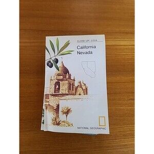 National Geographic Close Up California Nevada Map June 1974